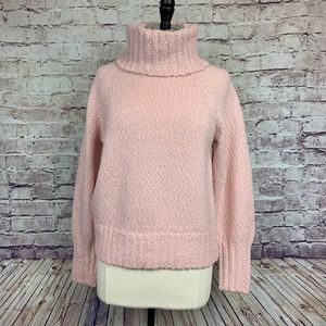 J Crew Pink Chunky Alpaca Turtleneck 